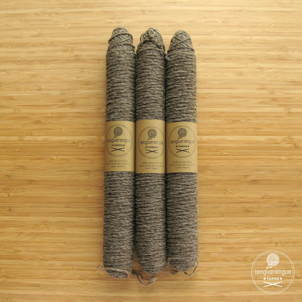 Artisan undyed wool. Natural soft brown