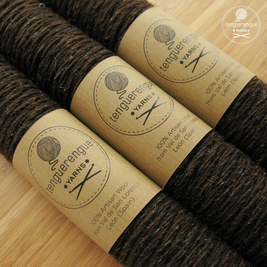 Artisan undyed wool. Natural dark brown