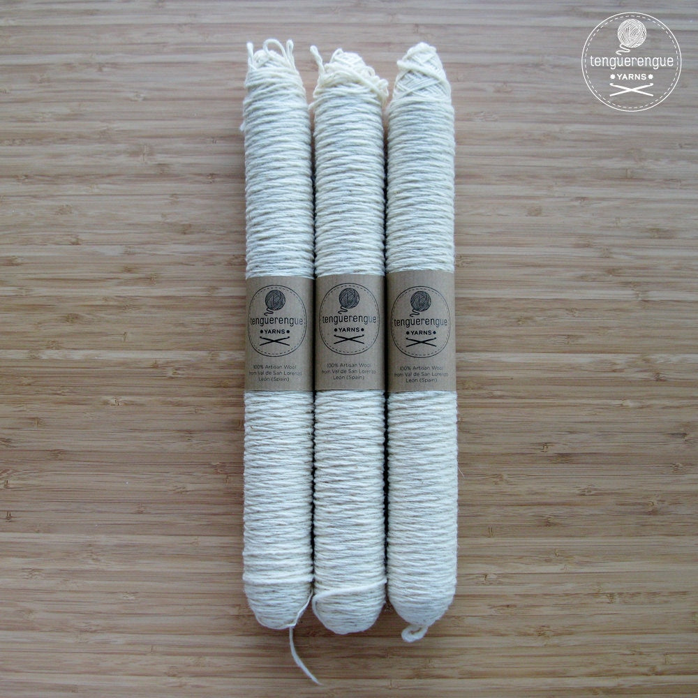 Artisan undyed wool. Natural white
