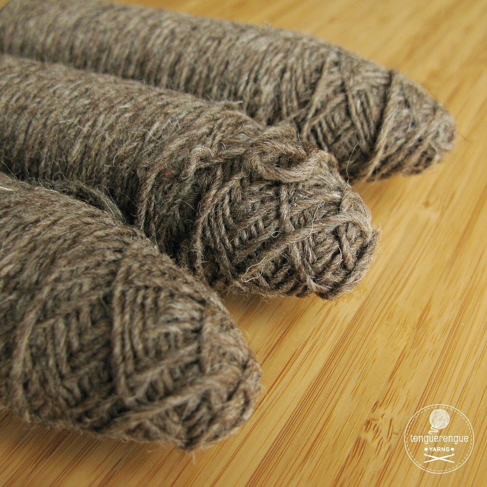 Artisan undyed wool. Natural soft brown
