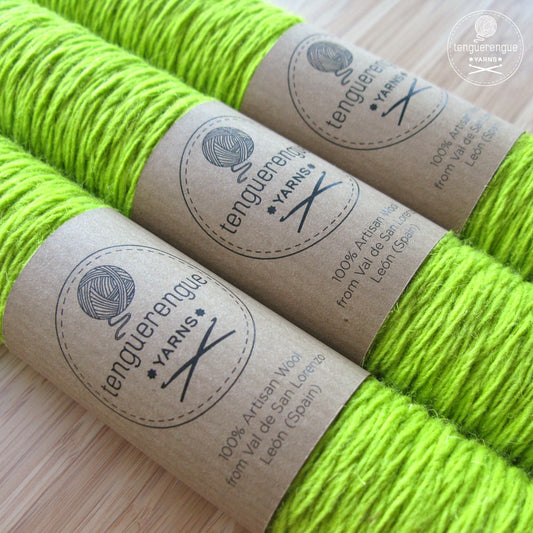 Artisan wool. Lime green.