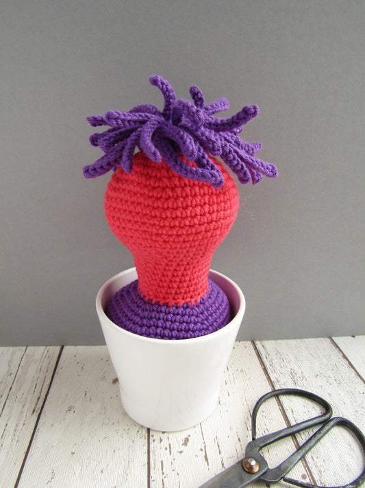 Crocheted quirky anemone with pot