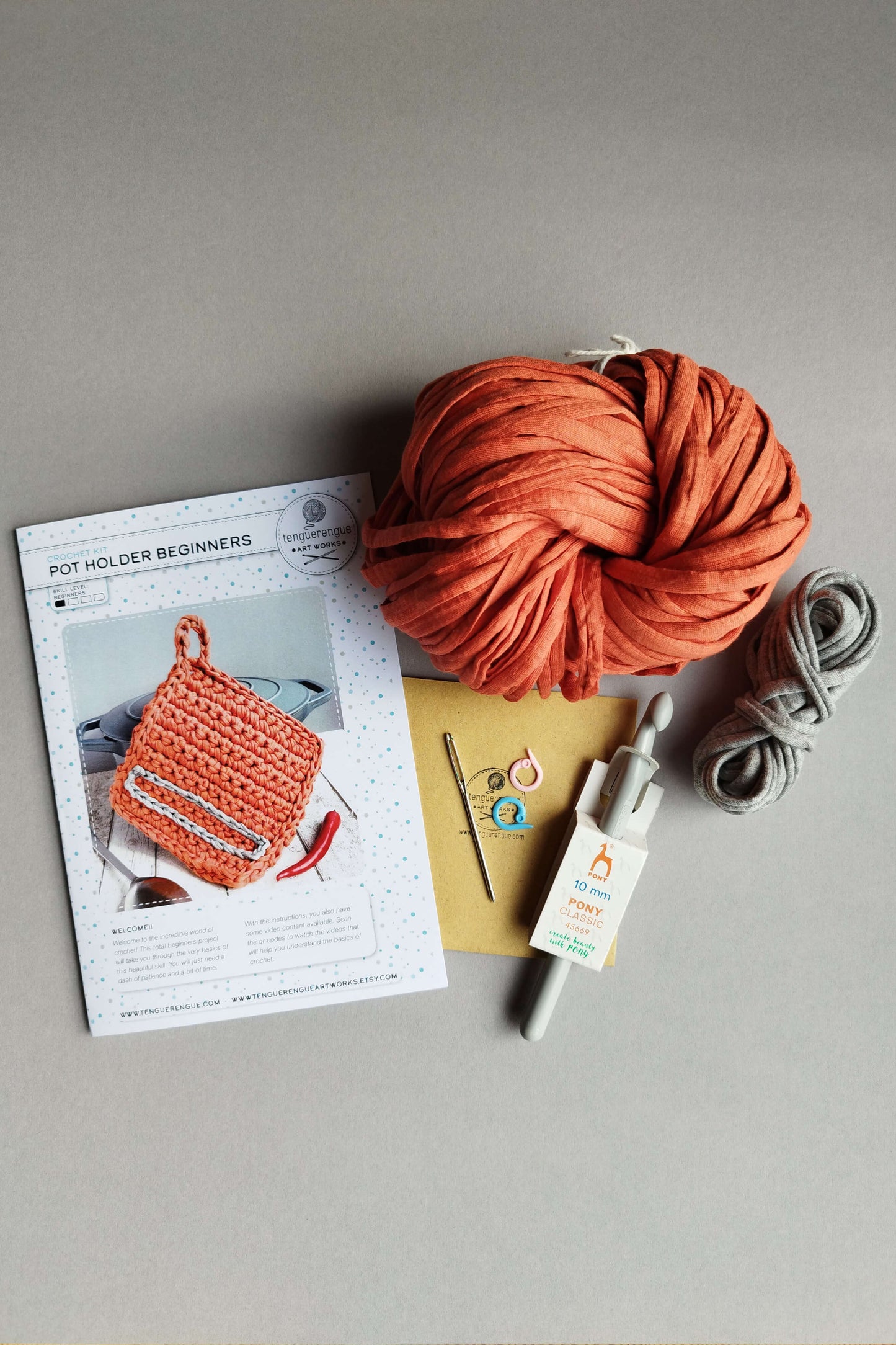 Crochet kit: Pot holder for total beginners