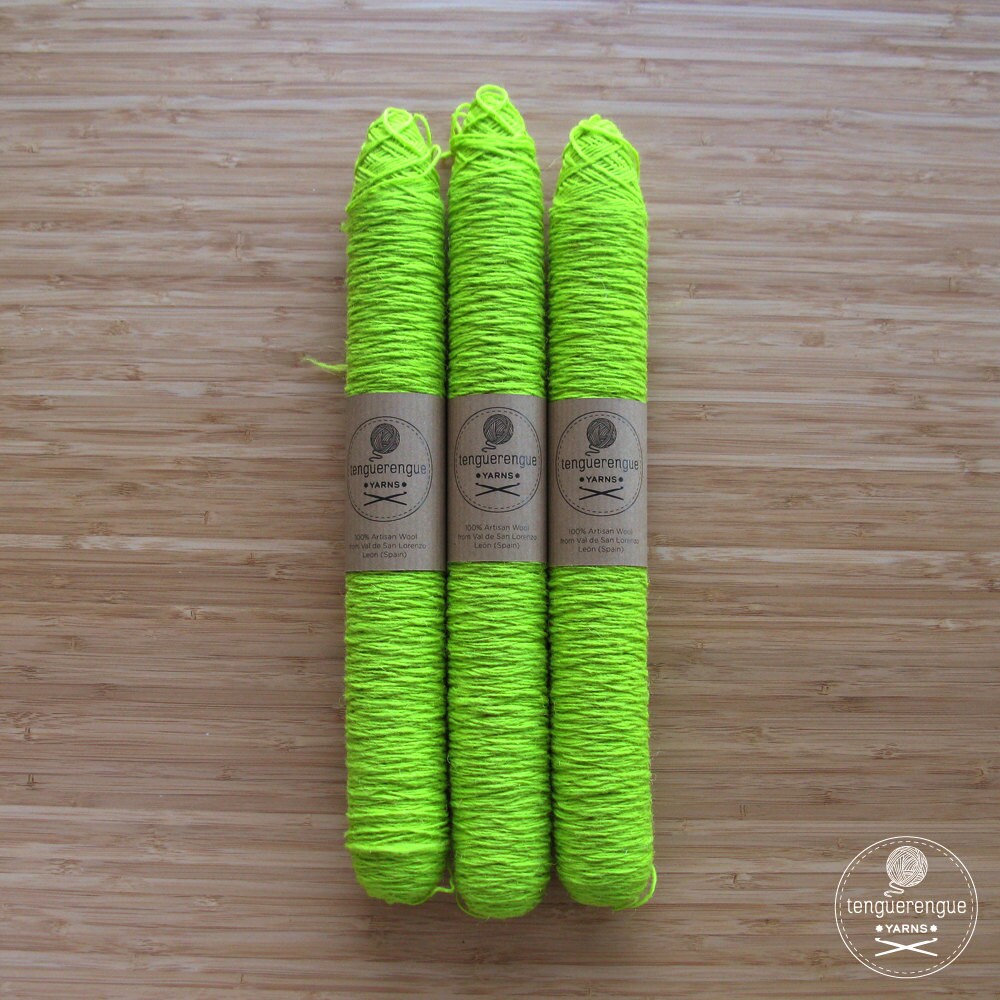 Artisan wool. Lime green.