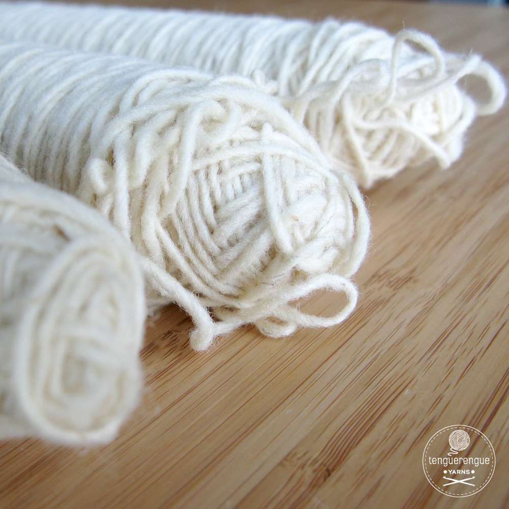 Artisan undyed wool. Natural white