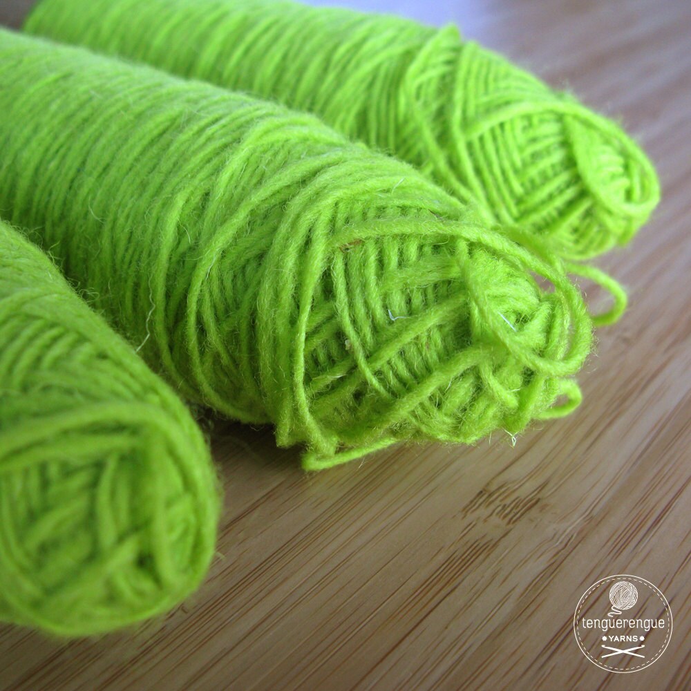 Artisan wool. Lime green.