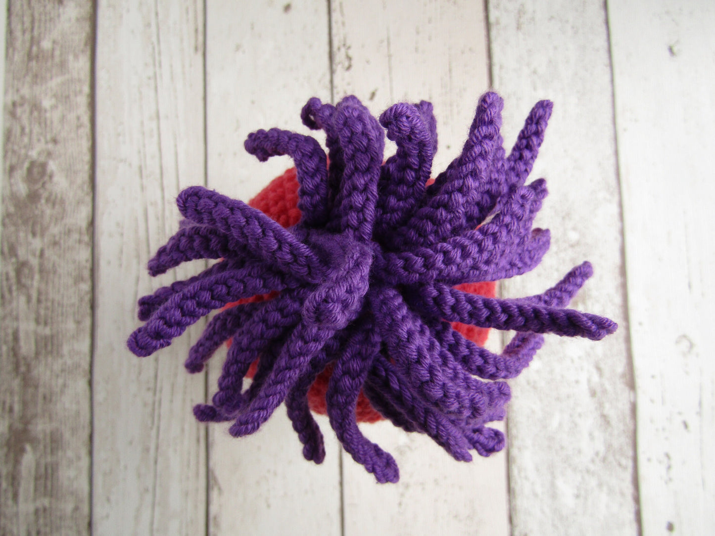 Crocheted quirky anemone with pot